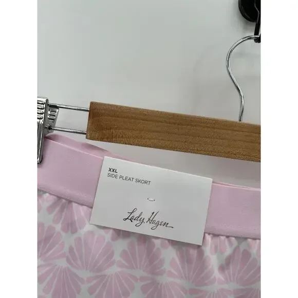 Lady Hagen Skort Women XXL NWT Pink Seashells Side Pleat Golf Pickleball Tennis - Picture 4 of 9